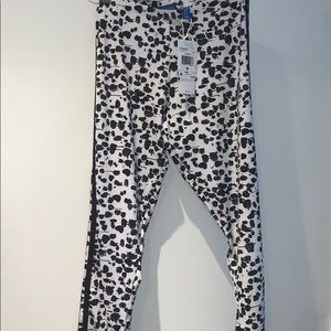 Printed White & Black Adidas Legging